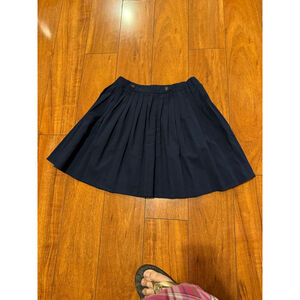 Women's Cyrillus Navy Pleated A-Line Skirt Size 4